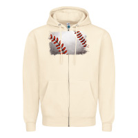 Sandshell baseball brushstroke Zipper Hoodie - RanaPortraitStore