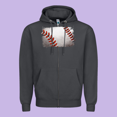 Zipper Hoodie baseball brushstroke