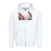 White baseball brushstroke Zipper Hoodie - RanaPortraitStore