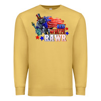 Antique Gold Red white rawr 4th of july Premium Sweatshirt - CowGirlArtShop