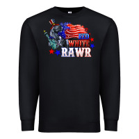 Black Red white rawr 4th of july Premium Sweatshirt - CowGirlArtShop