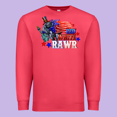 Red White Rawr 4th Of July Premium Sweatshirt Designed By Cowgirlartshop