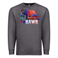 Charcoal Heather Red white rawr 4th of july Premium Sweatshirt - CowGirlArtShop