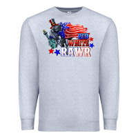 Heather Grey Red white rawr 4th of july Premium Sweatshirt - CowGirlArtShop