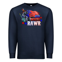 Navy Red white rawr 4th of july Premium Sweatshirt - CowGirlArtShop