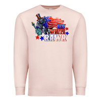Pale Pink Red white rawr 4th of july Premium Sweatshirt - CowGirlArtShop