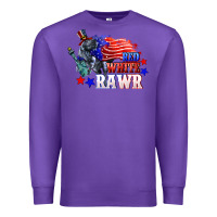 Purple Red white rawr 4th of july Premium Sweatshirt - CowGirlArtShop