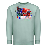 Seafoam Red white rawr 4th of july Premium Sweatshirt - CowGirlArtShop