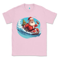 Bubblegum Pink surf happy santa Classic Tee - Unal Design