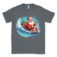 Charcoal Heather surf happy santa Classic Tee - Unal Design