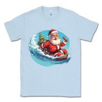 Dusty Blue surf happy santa Classic Tee - Unal Design