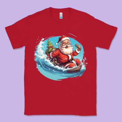 Classic Tee surf happy santa