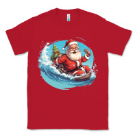 Red surf happy santa Classic Tee - Unal Design