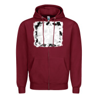 Burgundy black and white cowhide frames Zipper Hoodie - RanaPortraitStore