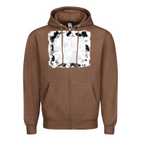 Chestnut black and white cowhide frames Zipper Hoodie - RanaPortraitStore