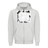 Dove Grey black and white cowhide frames Zipper Hoodie - RanaPortraitStore