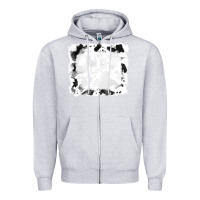 Heather Grey black and white cowhide frames Zipper Hoodie - RanaPortraitStore