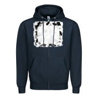 Navy black and white cowhide frames Zipper Hoodie - RanaPortraitStore