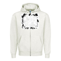 Oatmeal Heather black and white cowhide frames Zipper Hoodie - RanaPortraitStore