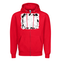 Red black and white cowhide frames Zipper Hoodie - RanaPortraitStore
