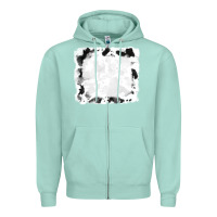 Seafoam black and white cowhide frames Zipper Hoodie - RanaPortraitStore