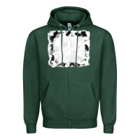Sports Green black and white cowhide frames Zipper Hoodie - RanaPortraitStore