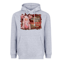 Heather Grey all i want for christmas is a pig sitting pig Heavyweight Hoodie - RanaPortraitStore