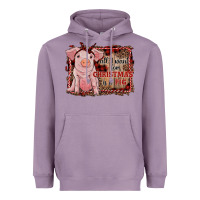 Lavender all i want for christmas is a pig sitting pig Heavyweight Hoodie - RanaPortraitStore
