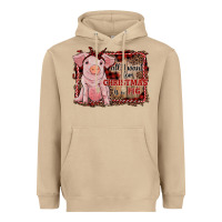 Mushroom all i want for christmas is a pig sitting pig Heavyweight Hoodie - RanaPortraitStore