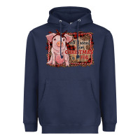 Navy all i want for christmas is a pig sitting pig Heavyweight Hoodie - RanaPortraitStore