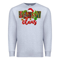 Heather Grey christmas sassy claus Premium Sweatshirt - FaDigitalArtStudio