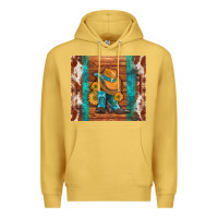 Antique Gold cowboy boots turquoise aztec cowhide Premium Hoodie - Artiststas