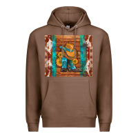 Chestnut cowboy boots turquoise aztec cowhide Premium Hoodie - Artiststas