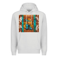 Dove Grey cowboy boots turquoise aztec cowhide Premium Hoodie - Artiststas