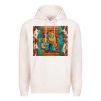 Pale Pink cowboy boots turquoise aztec cowhide Premium Hoodie - Artiststas