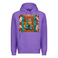 Purple cowboy boots turquoise aztec cowhide Premium Hoodie - Artiststas