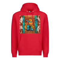 Red cowboy boots turquoise aztec cowhide Premium Hoodie - Artiststas