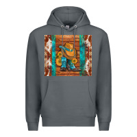Rock cowboy boots turquoise aztec cowhide Premium Hoodie - Artiststas