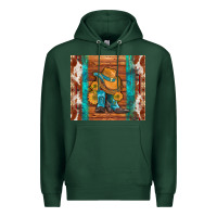 Sports Green cowboy boots turquoise aztec cowhide Premium Hoodie - Artiststas