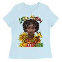 Baby Blue little mister juneteenth black boy Ladies Tee - BarkalooDesign