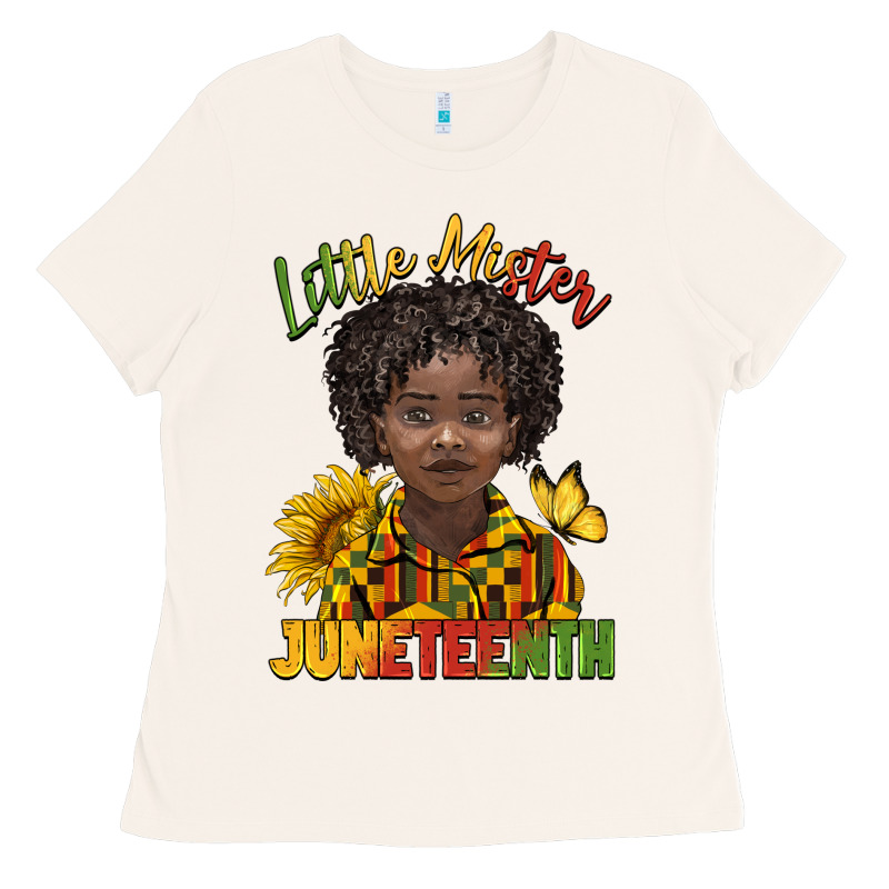 Little Mister Juneteenth Black Boy Ladies Tee by BarkalooDesign | Teevron