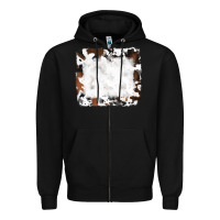 Black black and brown cowhide Zipper Hoodie - RanaPortraitStore