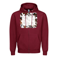 Burgundy black and brown cowhide Zipper Hoodie - RanaPortraitStore