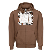 Chestnut black and brown cowhide Zipper Hoodie - RanaPortraitStore