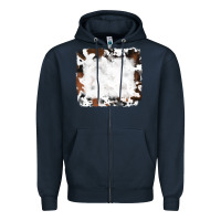 Navy black and brown cowhide Zipper Hoodie - RanaPortraitStore