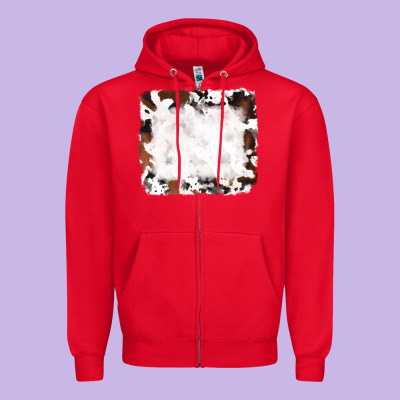 Zipper Hoodie black and brown cowhide