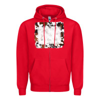 Red black and brown cowhide Zipper Hoodie - RanaPortraitStore