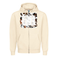 Sandshell black and brown cowhide Zipper Hoodie - RanaPortraitStore