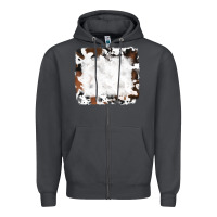 Smoke black and brown cowhide Zipper Hoodie - RanaPortraitStore