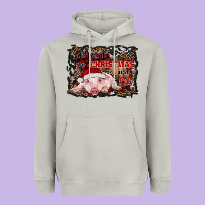 All I Want For Christmas Is A Pig Baby Heavyweight Hoodie Designed By Ranaportraitstore
